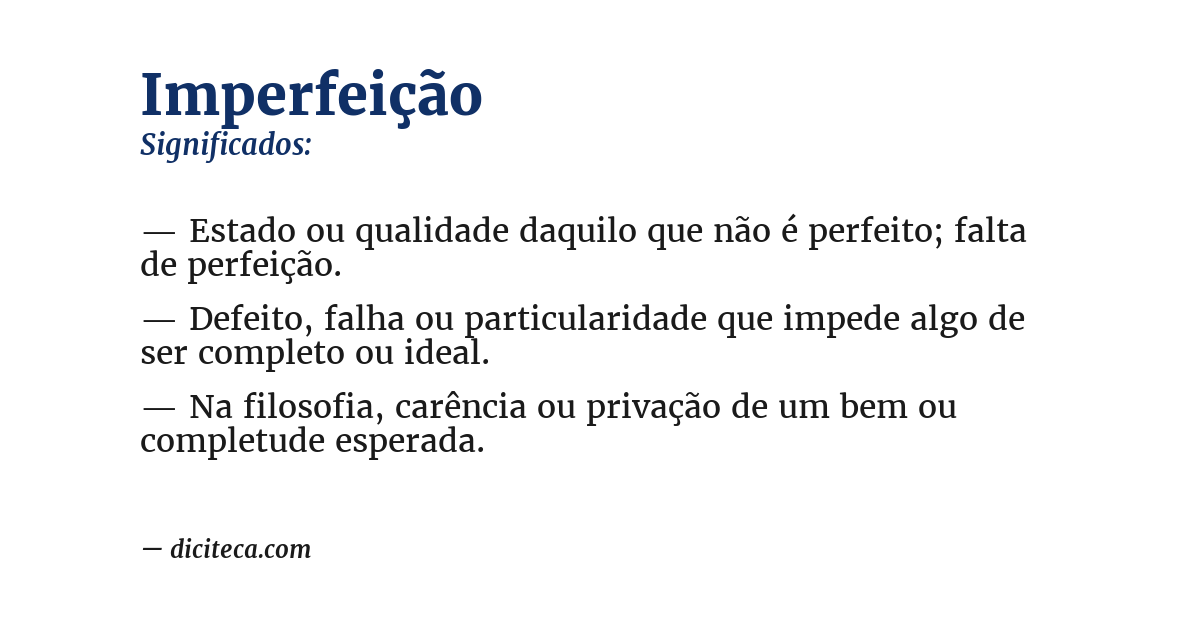 Significado de imperfeição