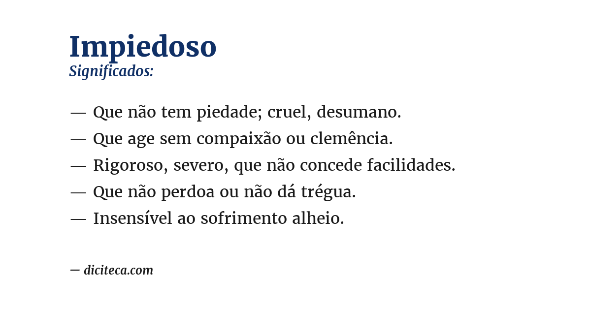 Significado de impiedoso