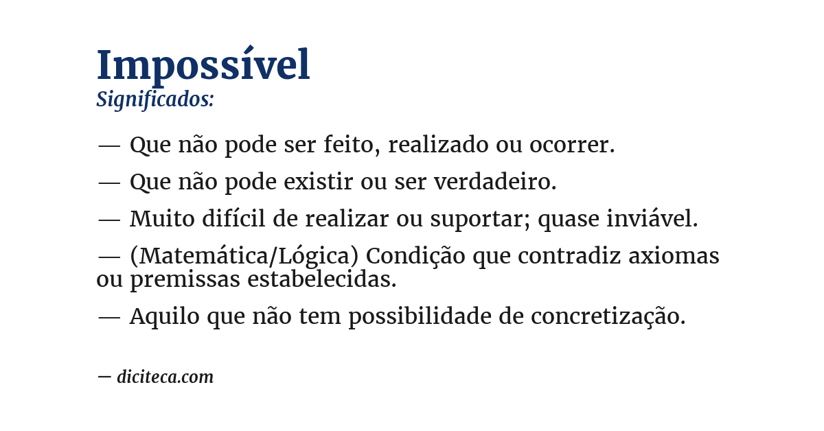 Significado de impossível