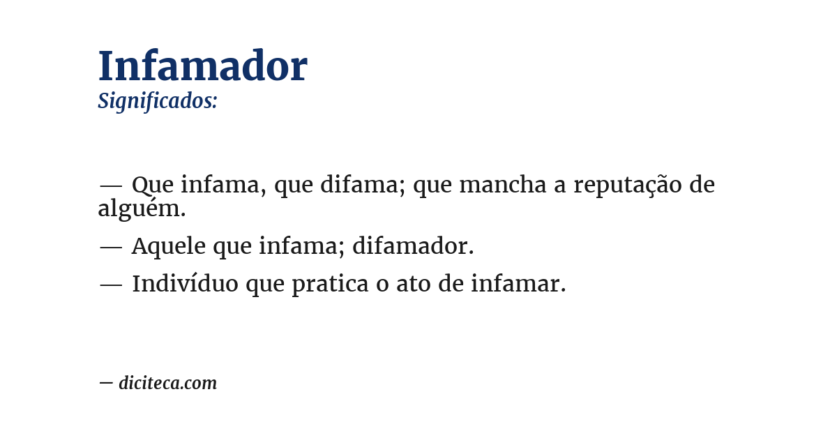 Significado de infamador