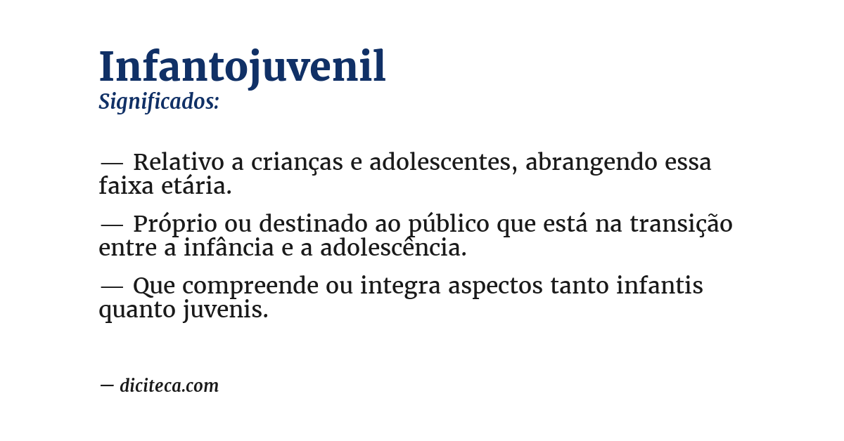 Significado de infantojuvenil