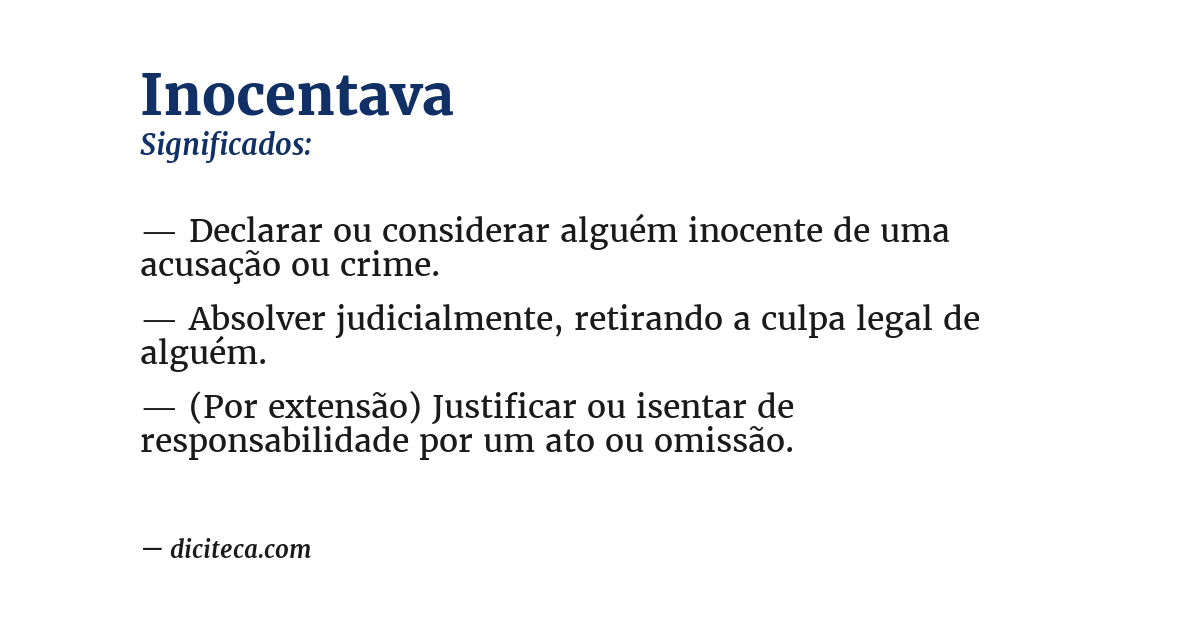 Significado de inocentava