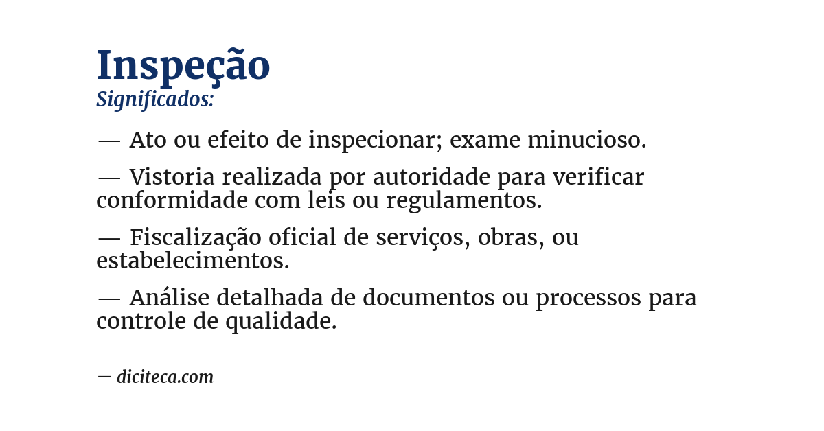 Significado de inspeção