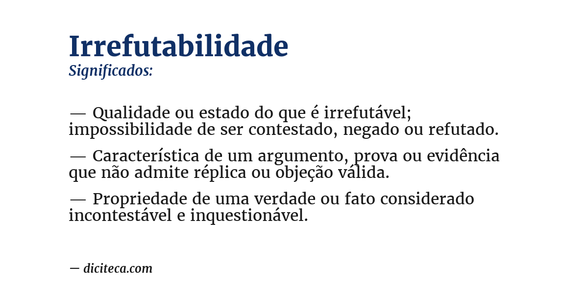 Significado de irrefutabilidade