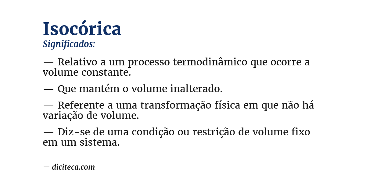 Significado de isocórica