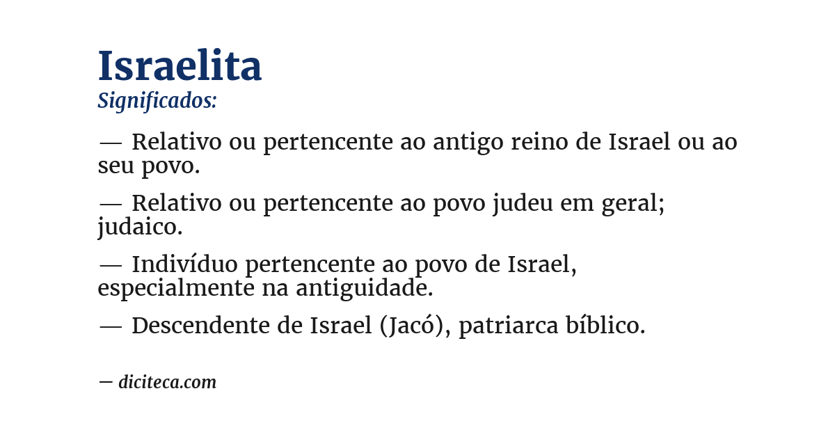 Significado de israelita