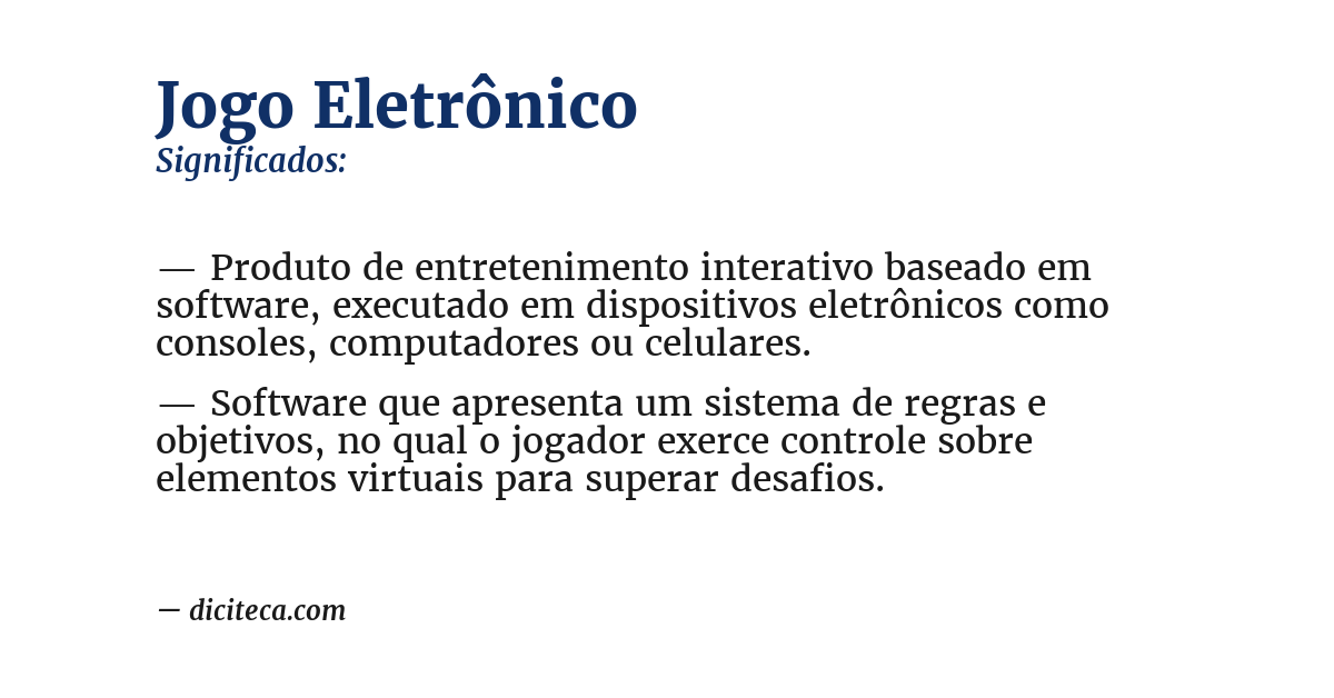 Significado de jogo eletrônico