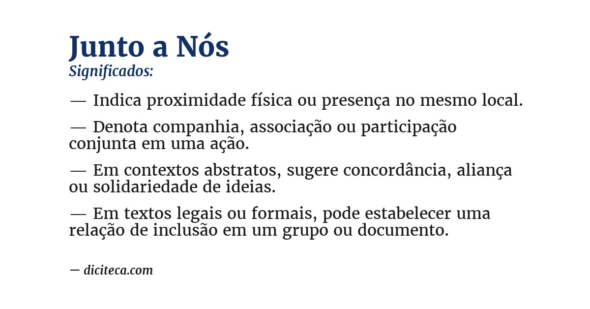 Significado de junto a nós
