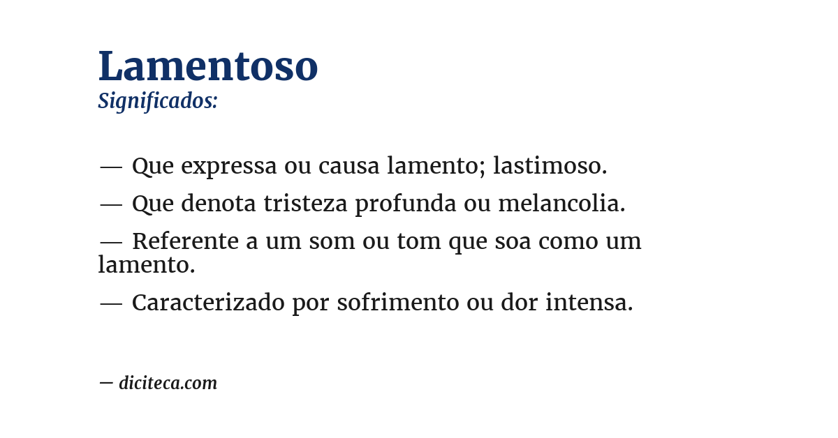 Significado de lamentoso