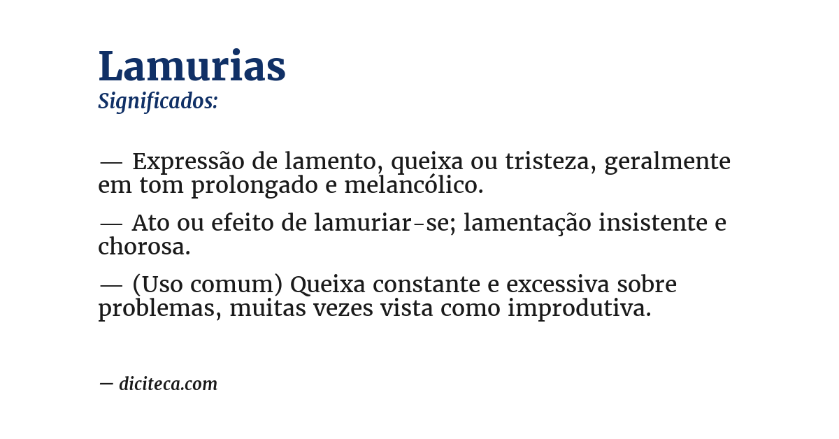 Significado de lamurias