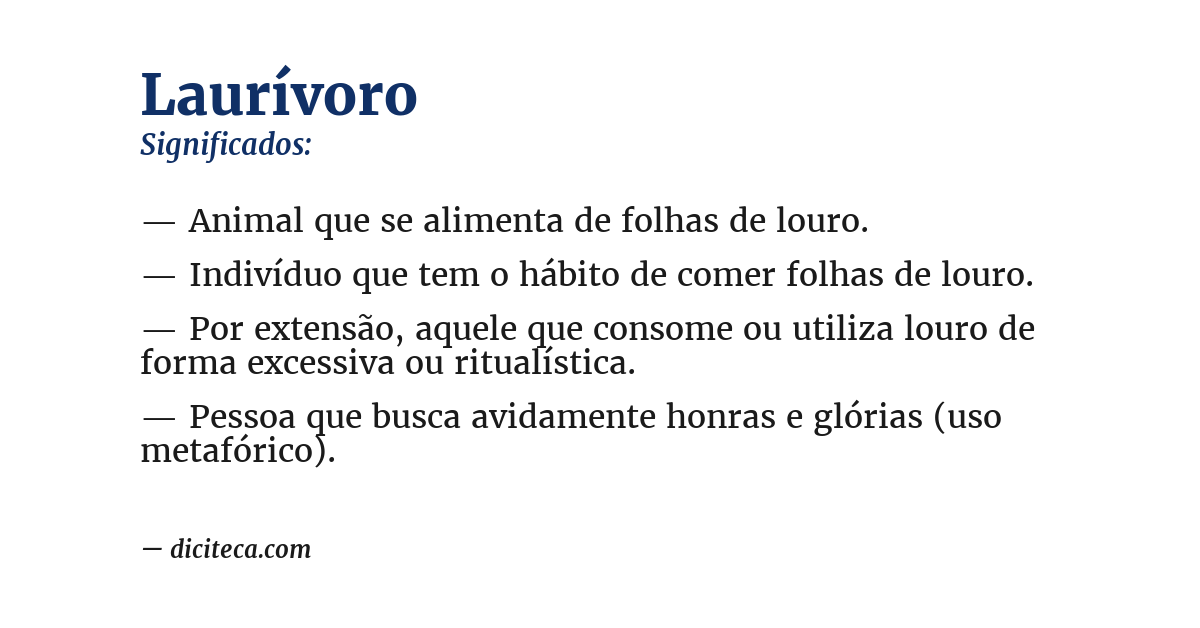 Significado de laurívoro