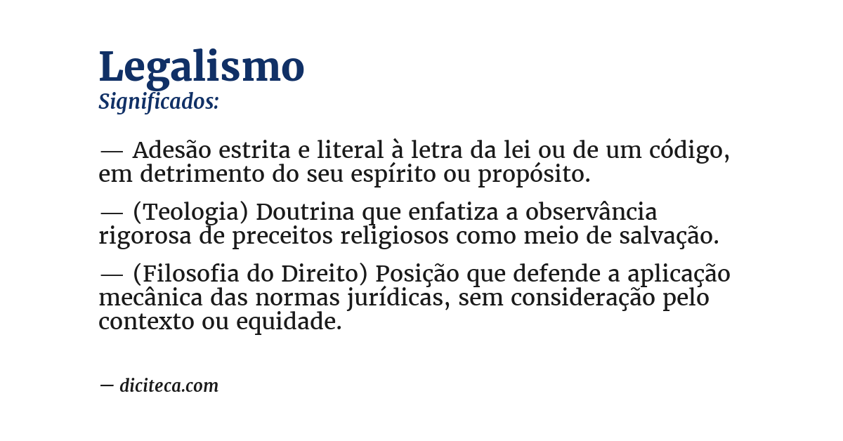 Significado de legalismo