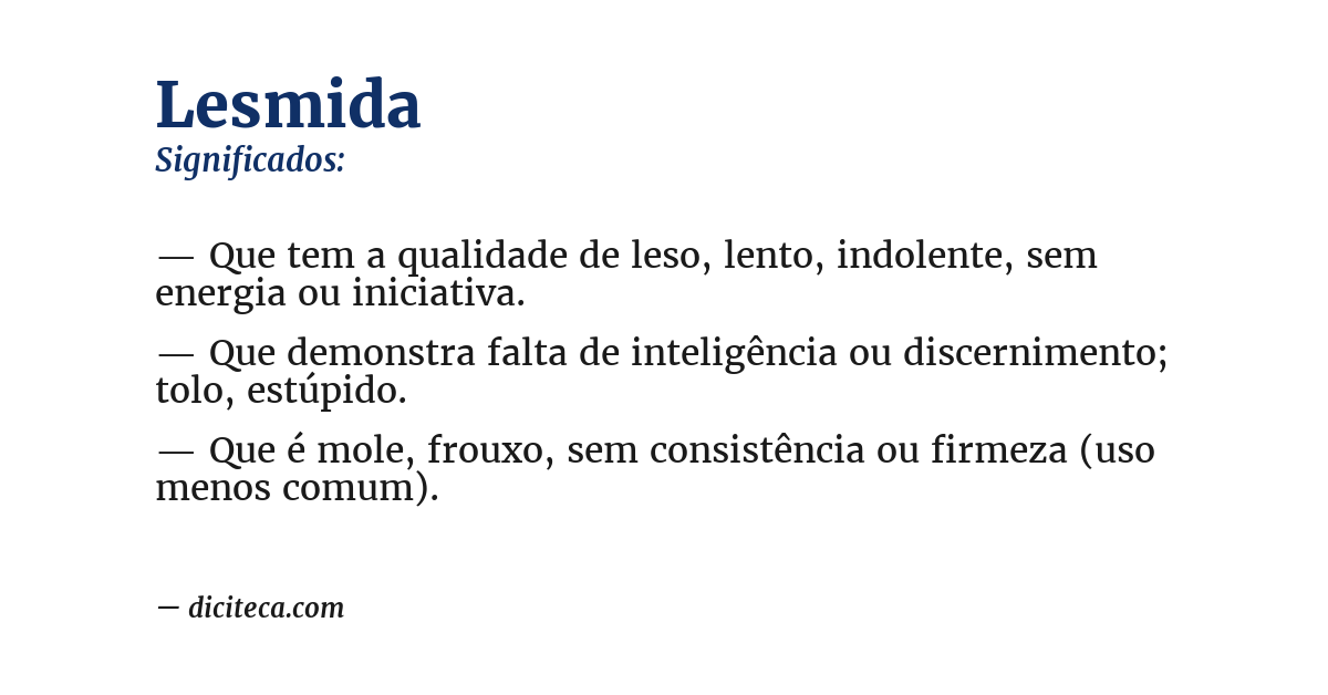 Significado de lesmida