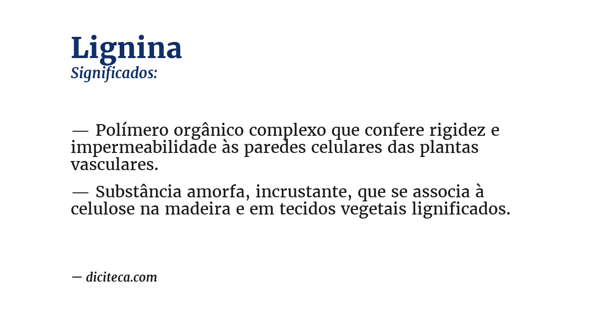 Significado de lignina