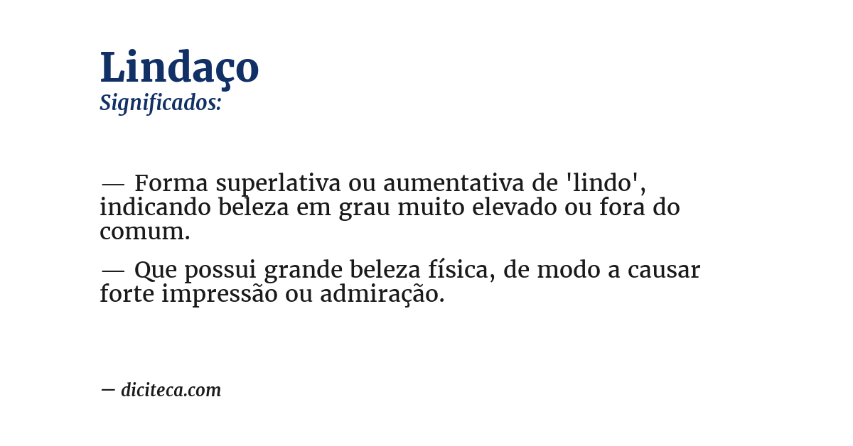 Significado de lindaço