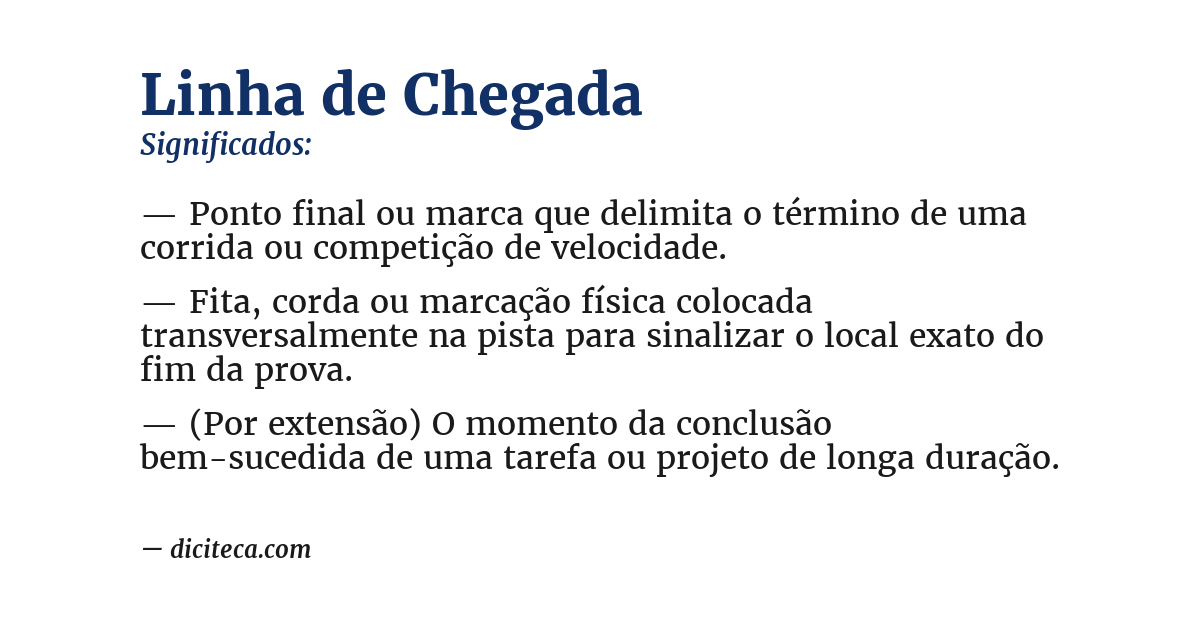 Significado de linha de chegada