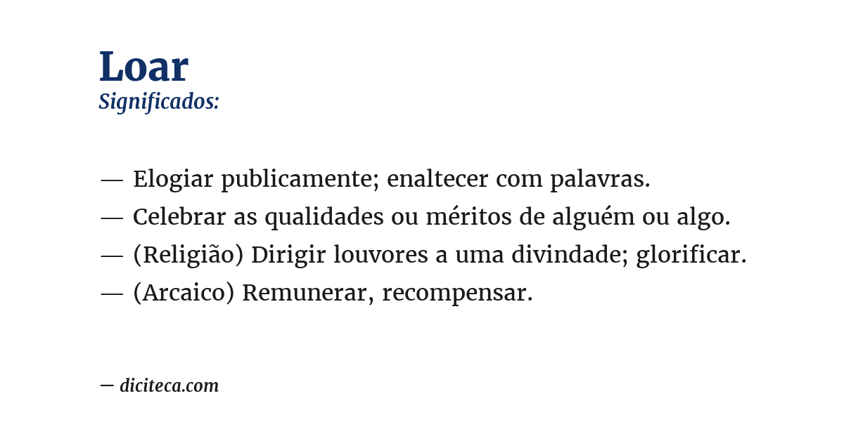 Significado de loar