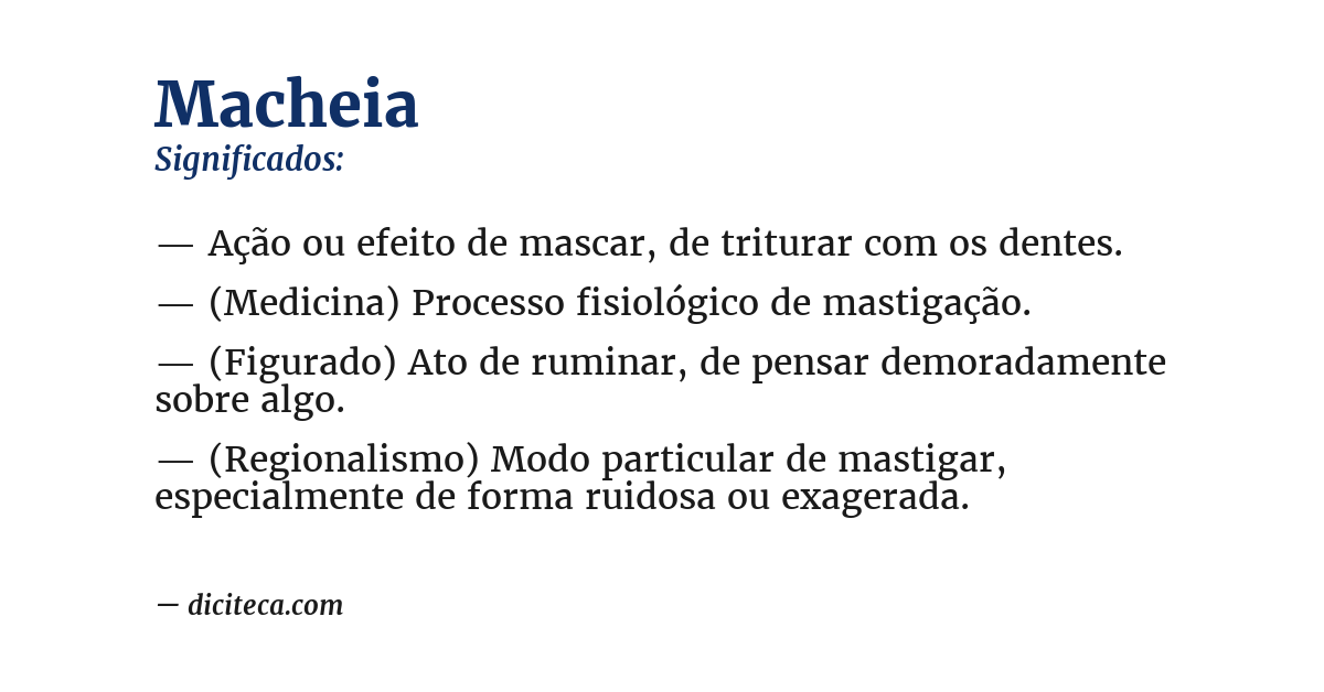Significado de macheia