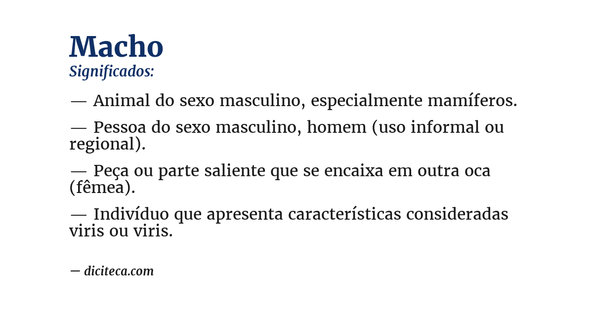 Significado de macho