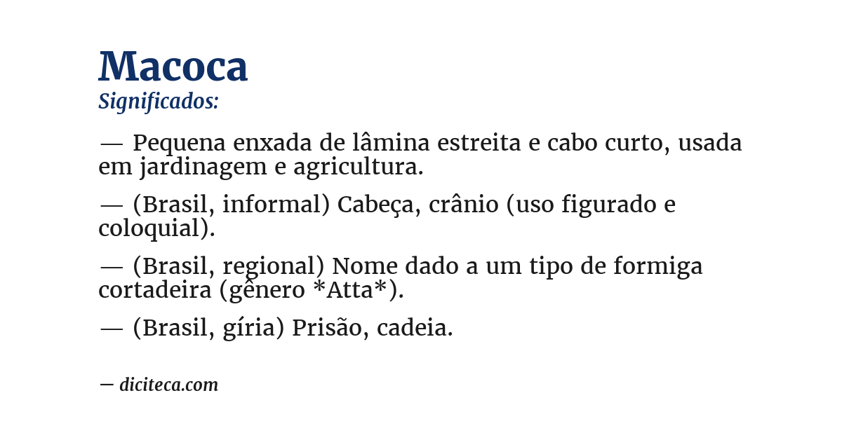 Significado de macoca