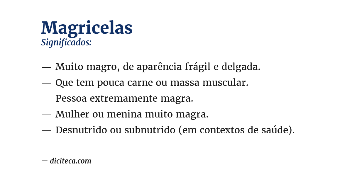 Significado de magricelas