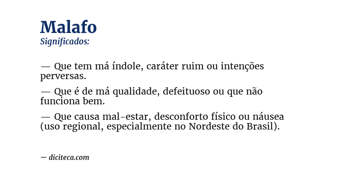 Significado de malafo
