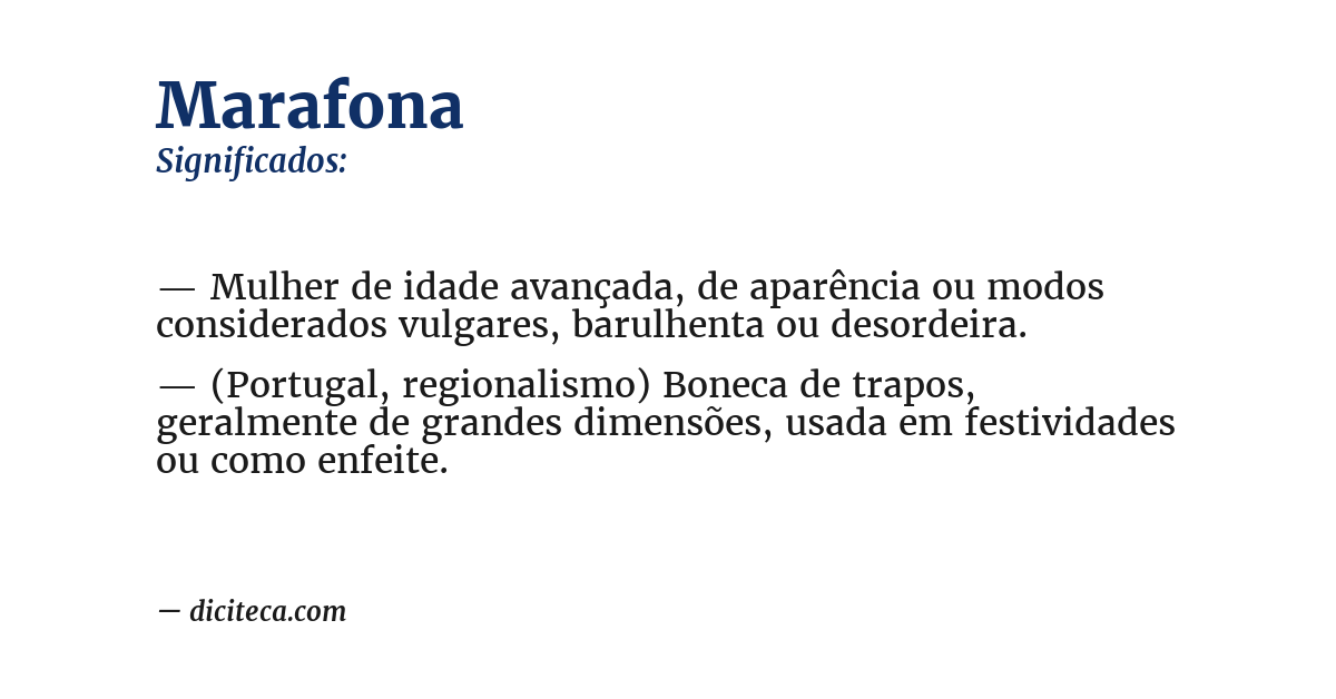 Significado de marafona
