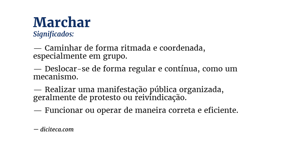 Significado de marchar
