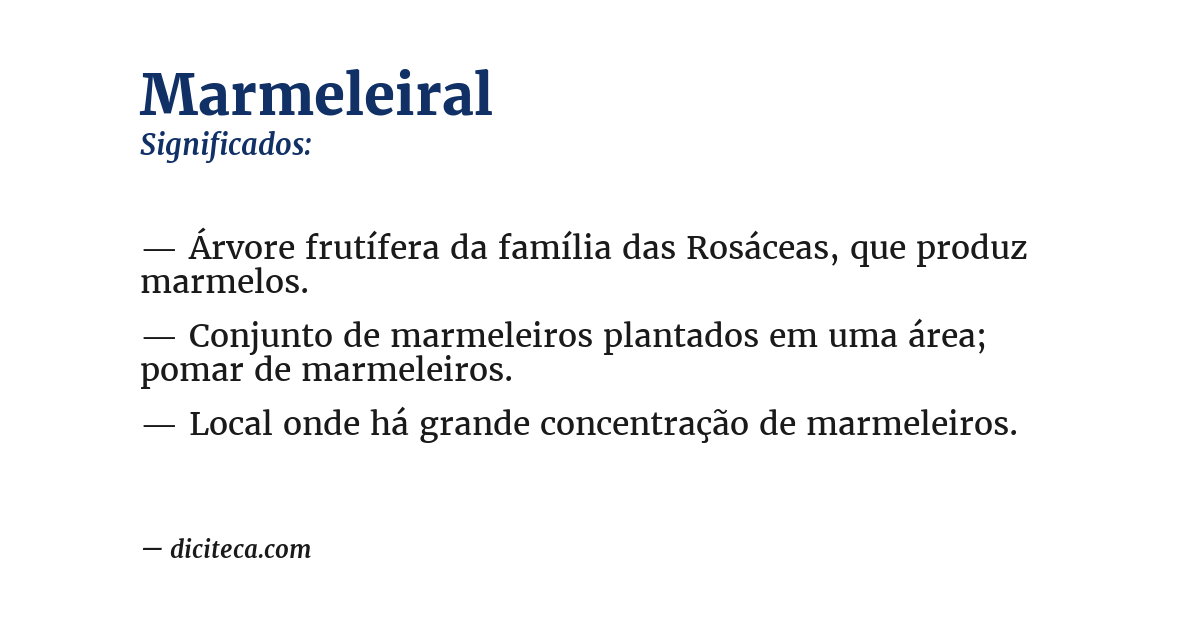 Significado de marmeleiral