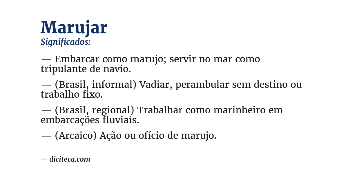 Significado de marujar