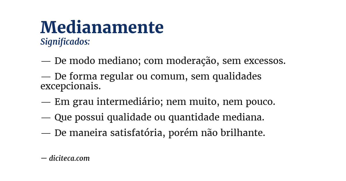 Significado de medianamente