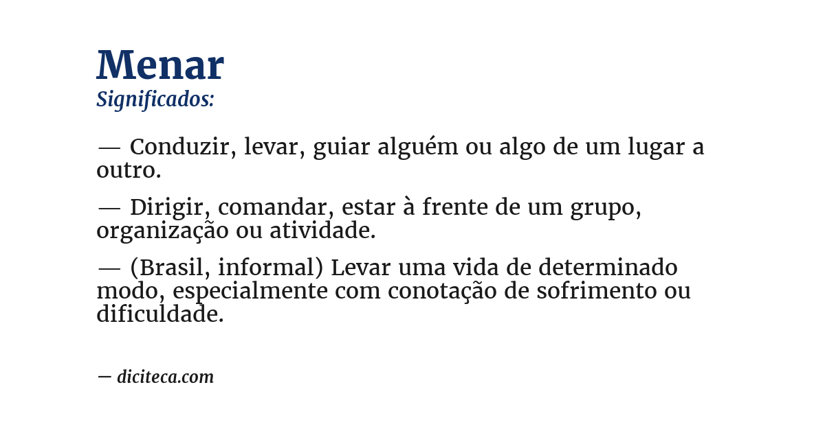 Significado de menar