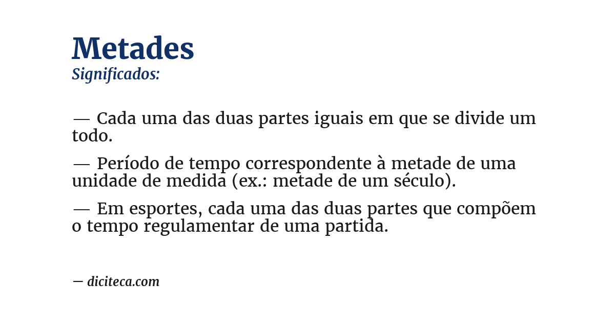 Significado de metades