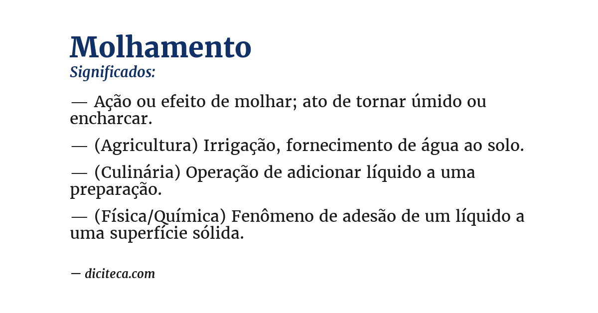 Significado de molhamento