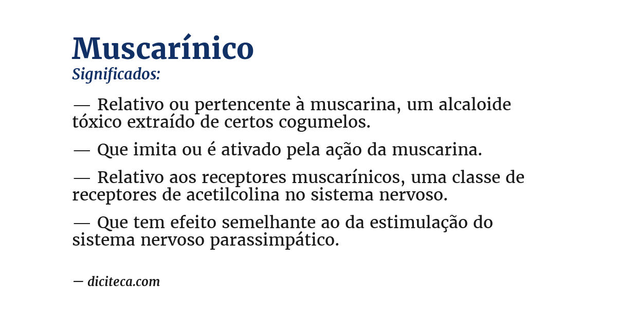 Significado de muscarínico