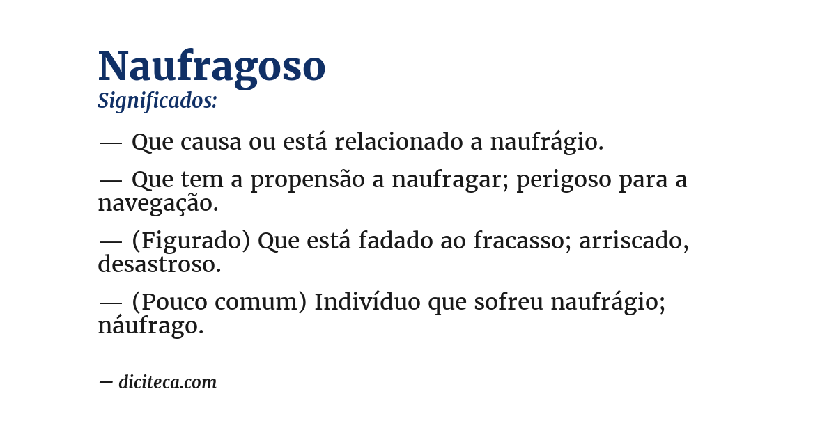 Significado de naufragoso