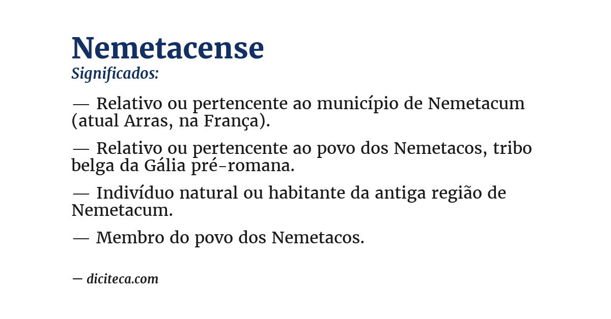 Significado de nemetacense