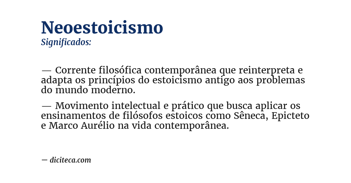 Significado de neoestoicismo