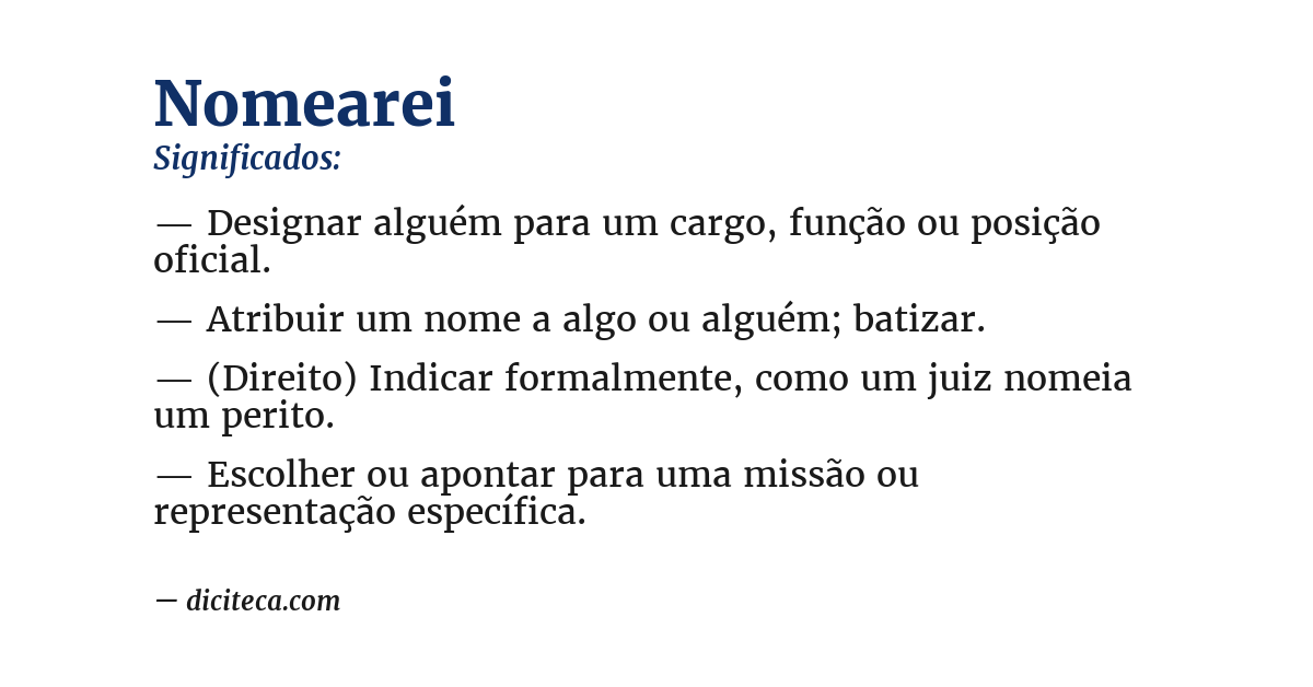 Significado de nomearei