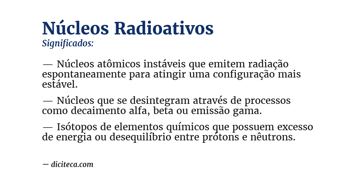 Significado de núcleos radioativos