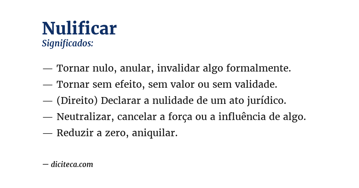 Significado de nulificar