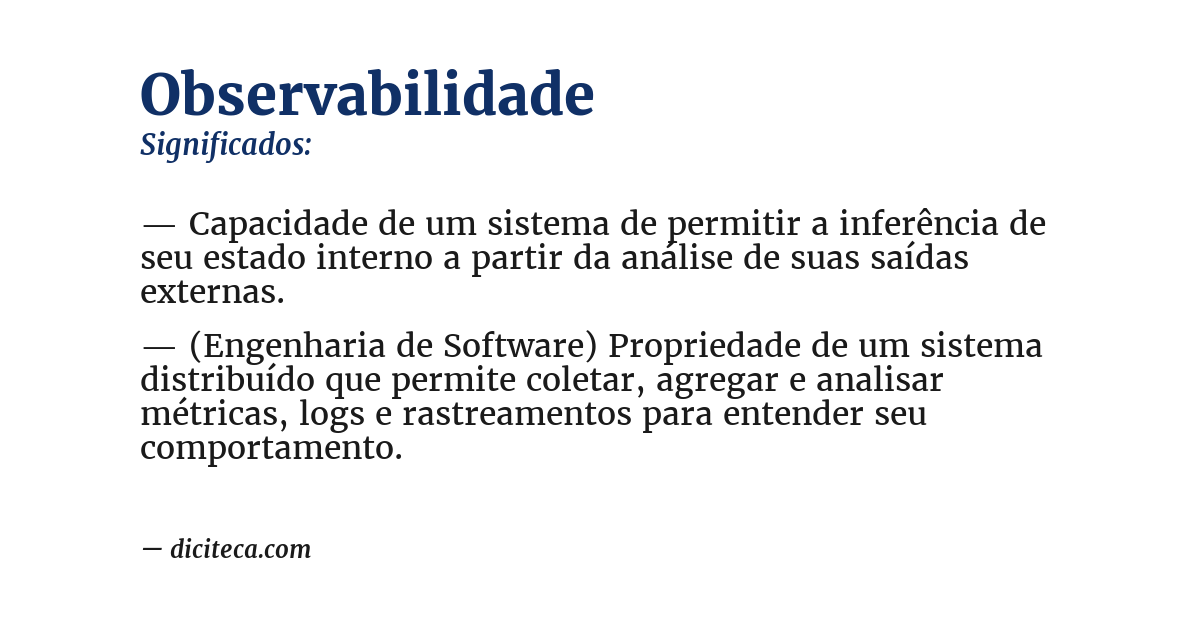 Significado de observabilidade