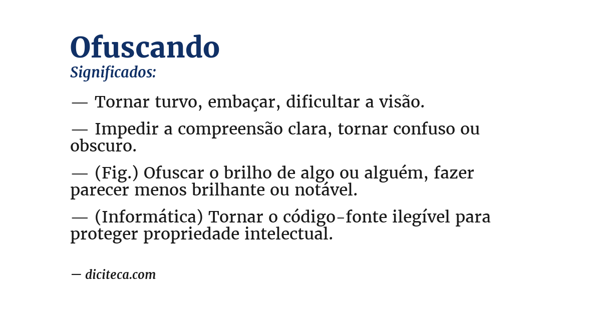Significado de ofuscando
