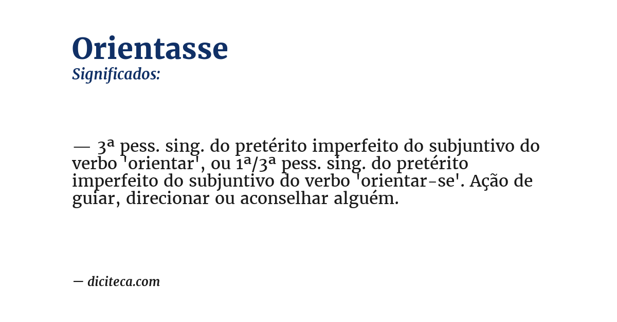 Significado de orientasse