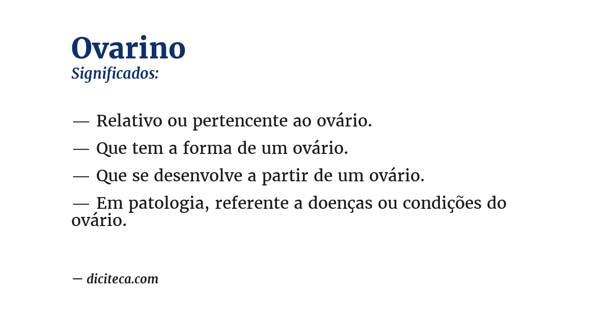 Significado de ovarino