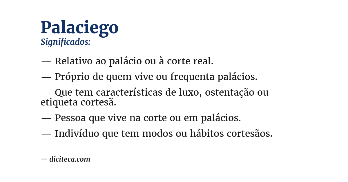 Significado de palaciego