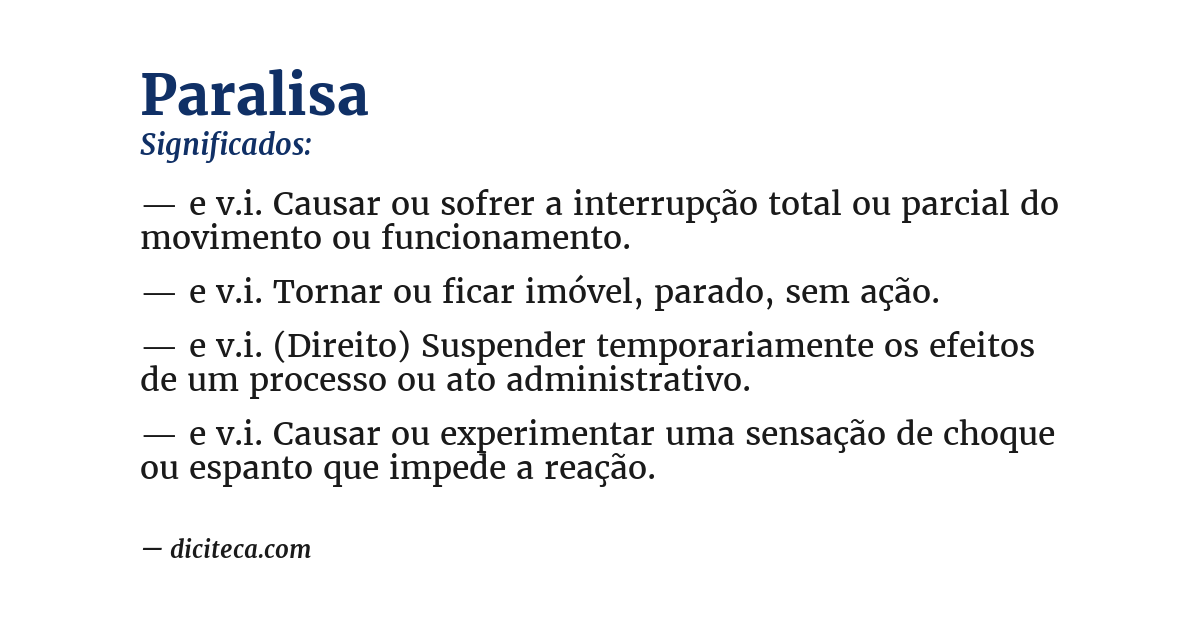 Significado de paralisa