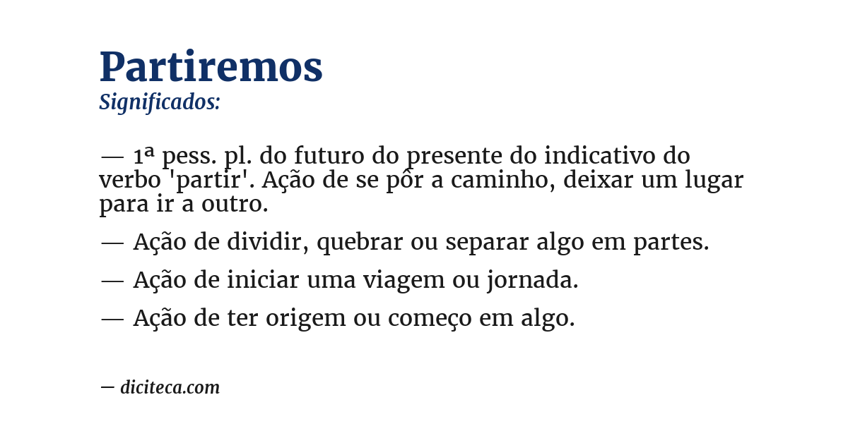 Significado de partiremos