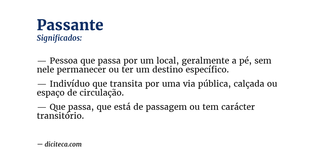 Significado de passante