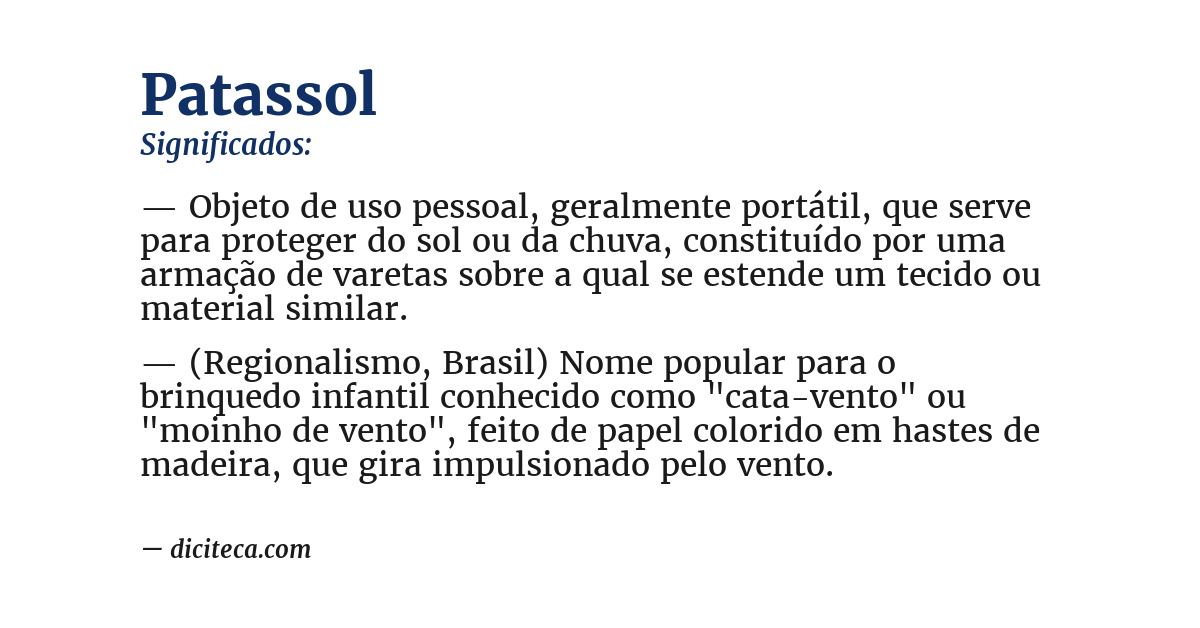 Significado de patassol